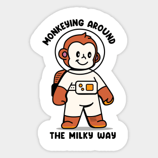 Monkeying around the milky way Sticker